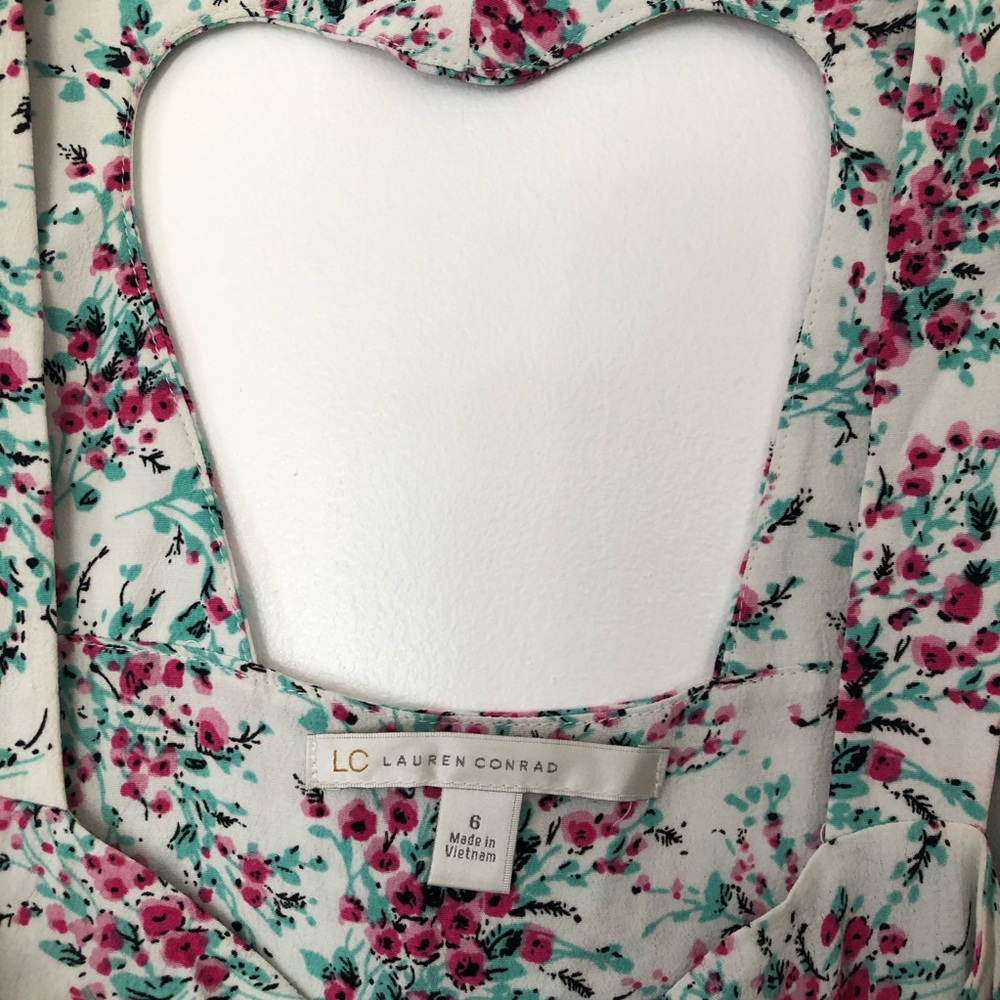 LC Lauren Conrad Floral Print Heart Cutout Dress - Picture 9 of 11